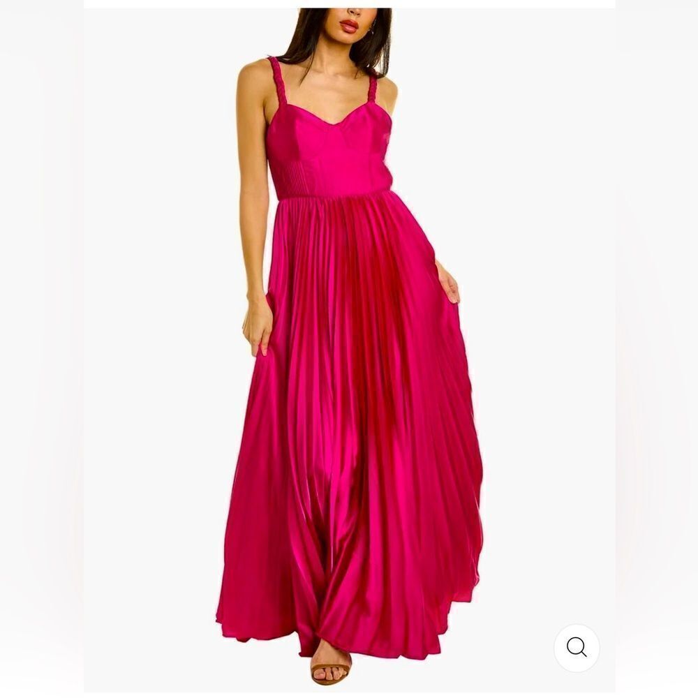 Hutch Linny Fuchsia Pink Pleated Gown NWT
